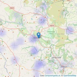 Bagshaws - Bakewell listings heatmap