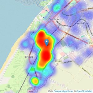 Bailey Estates - Southport listings heatmap