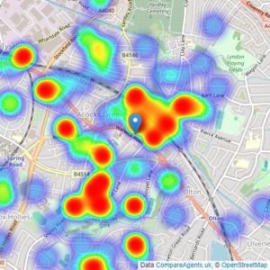 Bairstow Eves - Acocks Green listings heatmap