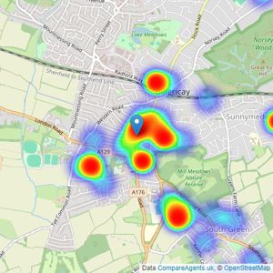 Bairstow Eves - Billericay listings heatmap