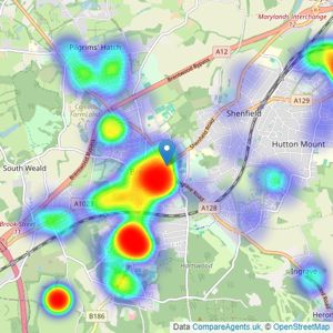 Bairstow Eves - Brentwood listings heatmap