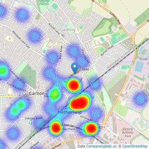 Bairstow Eves - Carlton listings heatmap