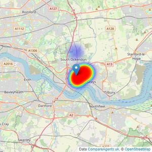 Bairstow Eves - Chafford Hundred listings heatmap