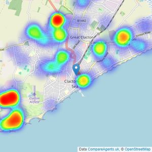 Bairstow Eves - Clacton on Sea listings heatmap