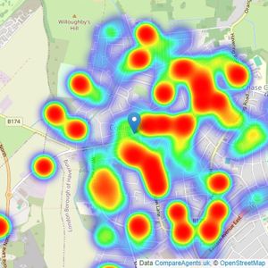 Bairstow Eves - Collier Row listings heatmap