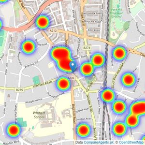 Bairstow Eves - Croydon South listings heatmap