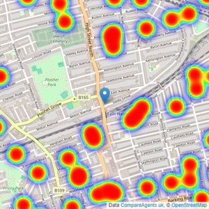 Bairstow Eves - East Ham listings heatmap