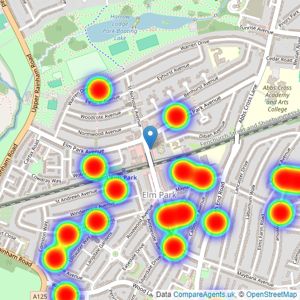 Bairstow Eves - Elm Park listings heatmap