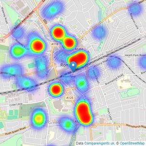 Bairstow Eves - Romford listings heatmap