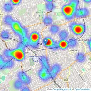 Bairstow Eves - Walthamstow listings heatmap