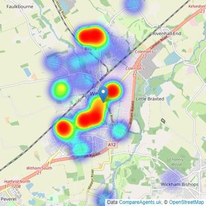 Bairstow Eves - Witham listings heatmap