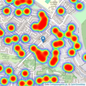 Bairstow Eves - Wollaton listings heatmap