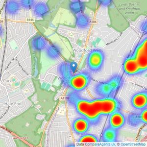 Bairstow Eves - Woodford Green listings heatmap