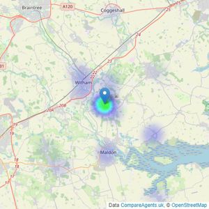 Baker Estates Essex Limited - Wickham Bishops listings heatmap