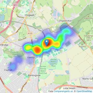 Baker Estates - Hainault listings heatmap