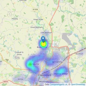 Balch Estate Agents - Chelmsford listings heatmap