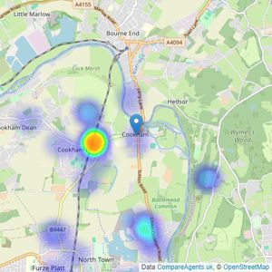 Barker Stone - Cookham listings heatmap