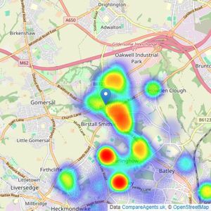 Barkers Estate Agents - Birstall listings heatmap