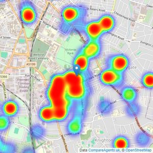 Barkers - Leicester listings heatmap