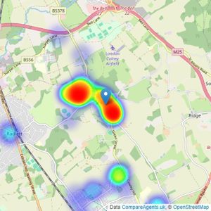 Barkers - Shenley listings heatmap