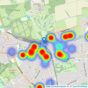 Barnard Cook - North London listings heatmap