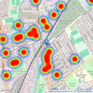 Barnard Marcus - Earlsfield listings heatmap