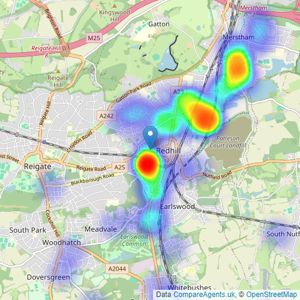 Barnard Marcus - Redhill listings heatmap