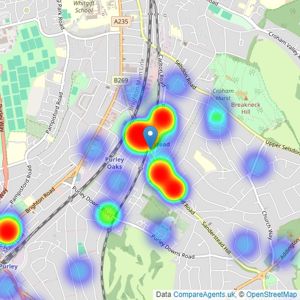 Barnard Marcus - Sanderstead listings heatmap