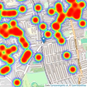 Barnard Marcus - Southfields listings heatmap