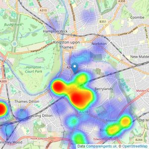 Barnard Marcus - Surbiton listings heatmap