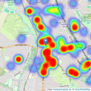 Barnard Marcus - Whetstone listings heatmap