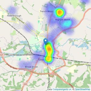 Barnes Kingsnorth - Tonbridge listings heatmap