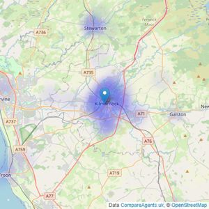 Barnetts Solicitors Estate Agents - Kilmarnock listings heatmap