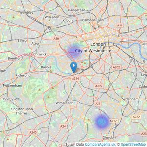 Barney Estates and Auctioneers - London listings heatmap