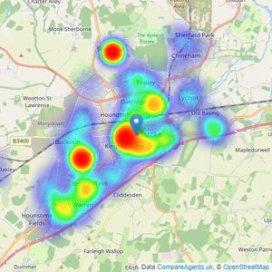 Barons Estate Agents - Basingstoke listings heatmap