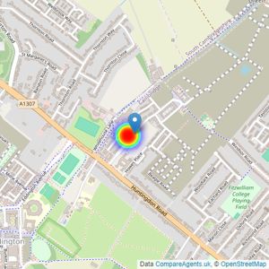 Barratt Homes - Cambridgeshire listings heatmap