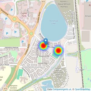 Barratt Homes - Cambridgeshire listings heatmap