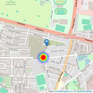 Barratt Homes - North Scotland listings heatmap