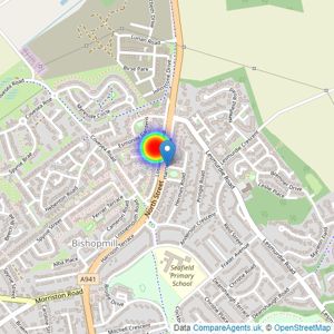 Barratt Homes - North Scotland listings heatmap