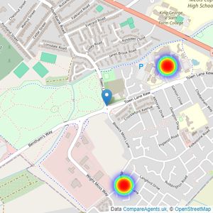 Barratt Homes - North West listings heatmap