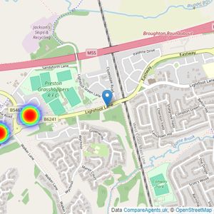 Barratt Homes - North West listings heatmap