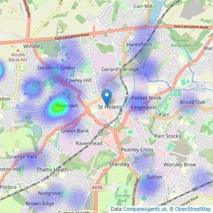 Barrow & Cook - St Helens listings heatmap