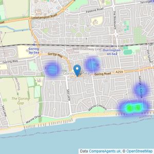 Bartholomew Estate Agents - Goring By Sea listings heatmap