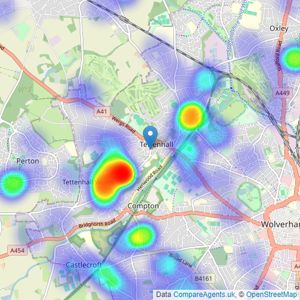 Bartlams - Tettenhall listings heatmap