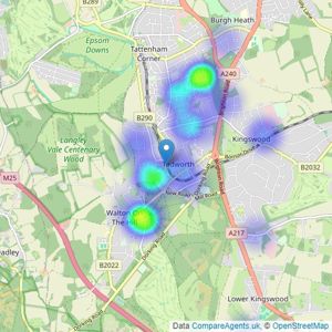 Bartlett & Cooke - Tadworth listings heatmap