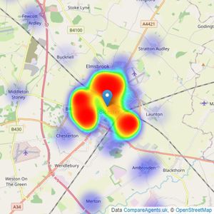 Barton Fleming - Bicester listings heatmap