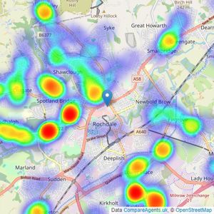 Barton Kendal Residential - Rochdale listings heatmap