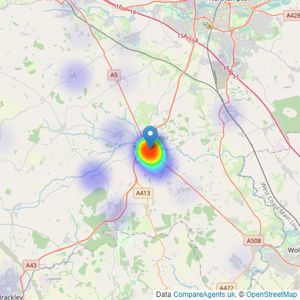 Bartram & Co - Towcester listings heatmap