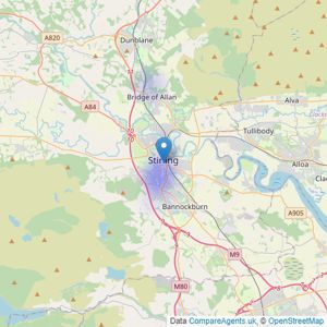 Bastion Property Management Ltd - Stirling listings heatmap