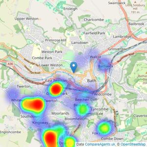 Bath Stone Property - Bath listings heatmap